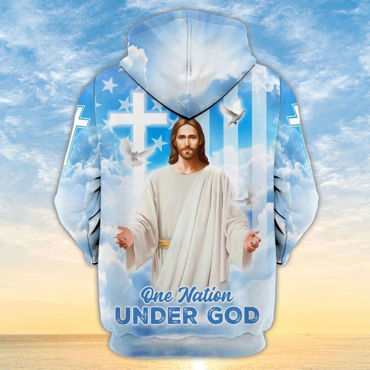 One Nation Under God 3D All Over Print Shirt Hoodie, 4Th Of July Patriotic 3D Hawaiian Shirt, Independence 3D Shirt TO0210