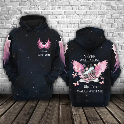 Loss Of Dad Mom Hoodie Memorial Hoodie Angel Wings Shoes Never Walk Alone Remembrance Outfit Men Women SO1528