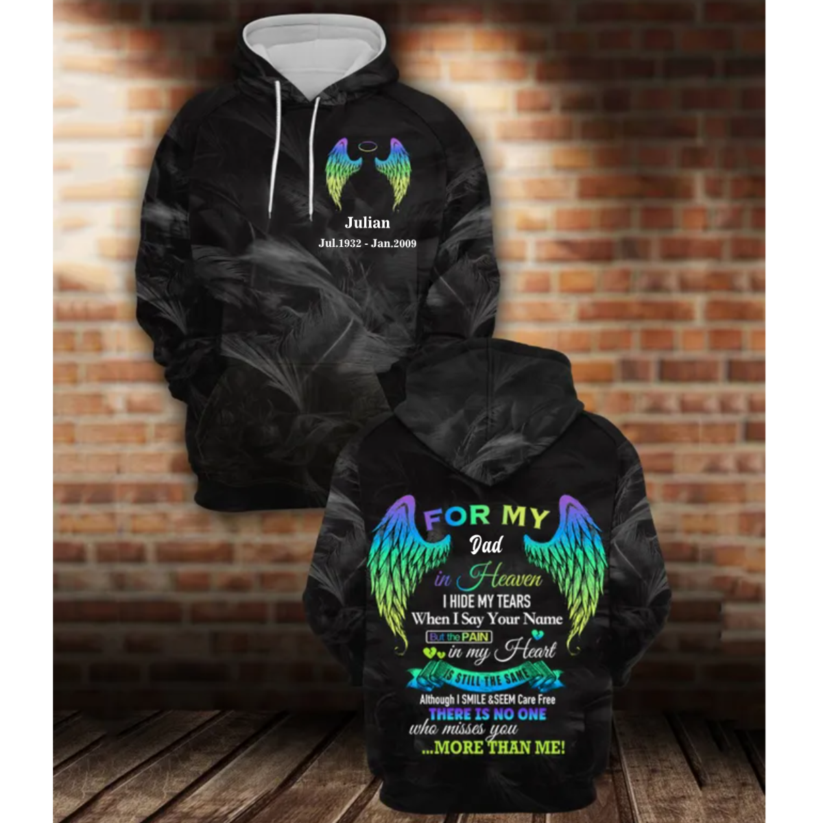 I Hide My Tears When I Say Your Name Custom 3D All Over Print Memorial Hoodie Loss Of Mom Gift, Loss Gift, Remembrance Apparel Gift SO1526