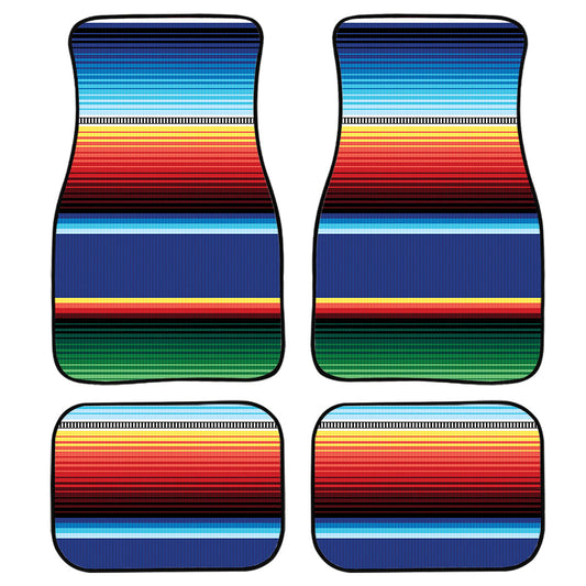 Ethnic Mexican Serape Pattern Print Front And Back Car Floor Mats, Front Car Mat SO0291