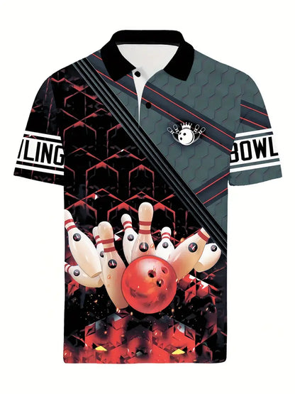 Custom Honeycomb Bowling Polo Shirt For Men, Custom Bowling Shirt BZ0106