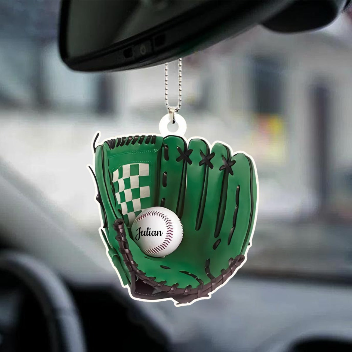 Personalized Baseball Acrylic Ornament For Car, Car Hanging Ornament For Baseball Lovers OO0104