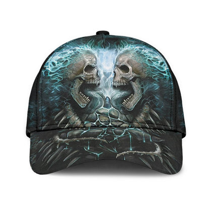 Skull Angry On Classic Cap Hat, 3D Full Printed Skull Cap CO0159