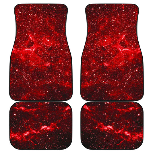 Red Stardust Universe Galaxy Space Print Front And Back Car Floor Mats, Front Car Mat SO0281