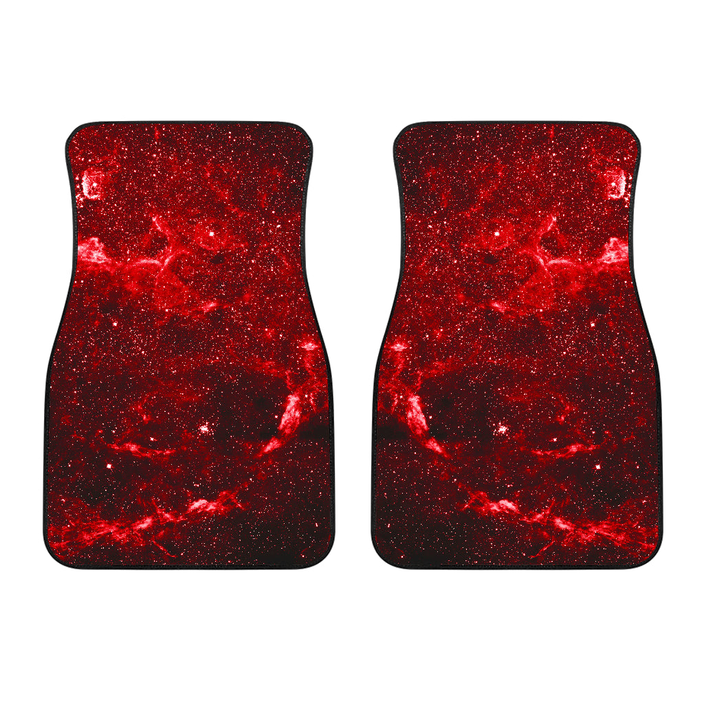 Red Stardust Universe Galaxy Space Print Front And Back Car Floor Mats, Front Car Mat SO0281