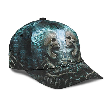 Skull Angry On Classic Cap Hat, 3D Full Printed Skull Cap CO0159