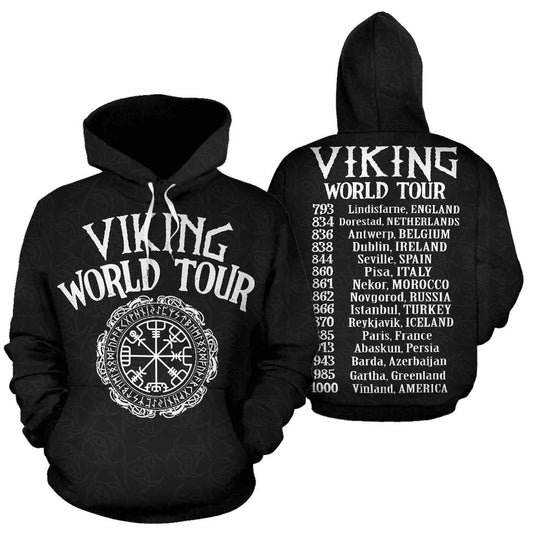 Viking World Tour Hoodie, 3D All Over Print Viking Hoodies Men Women SO0492