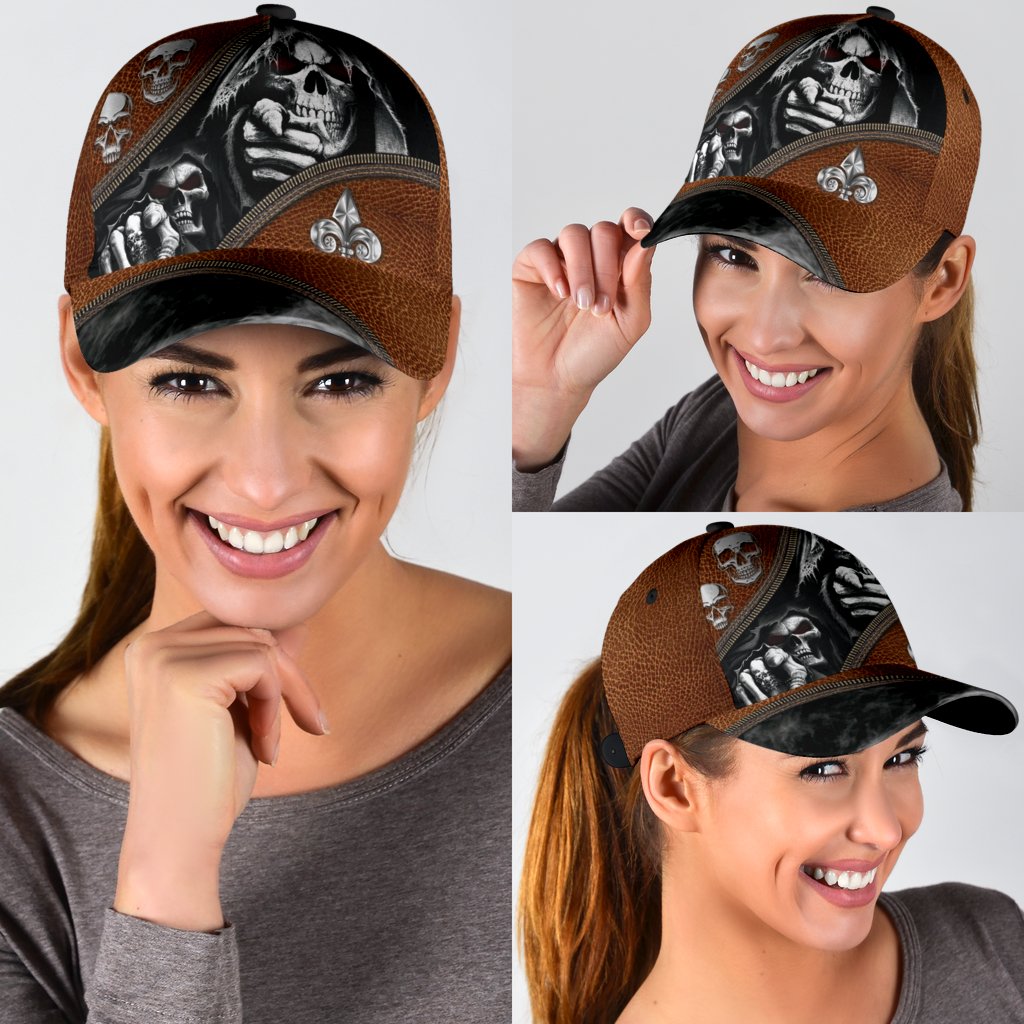 3D All Over Print The Death Classic Cap Hat Skull Baseball Cap Hat With Leather Pattern CO0663