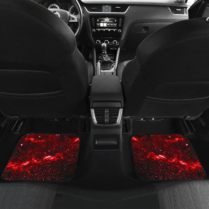 Red Stardust Universe Galaxy Space Print Front And Back Car Floor Mats, Front Car Mat SO0281