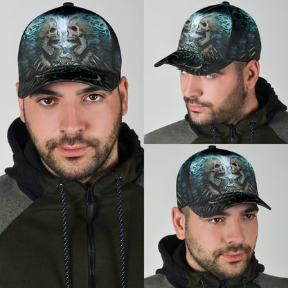 Skull Angry On Classic Cap Hat, 3D Full Printed Skull Cap CO0159