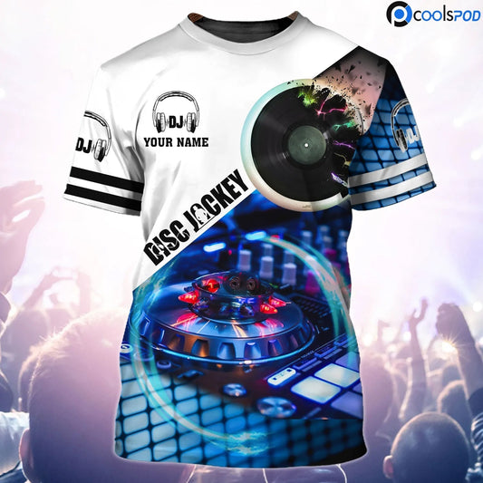 DJ Shirt Men Women, 3D Print Tee Shirt For Disc Jockey Men Women, Custom DJ Tee 3D TO2607