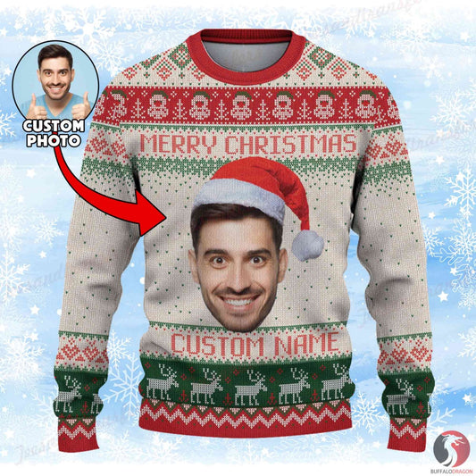 Personalized Face Sweater For Christmas Custom Ugly Christmas Sweater Ugly Sweater 2023 Ugly Christmas Sweater With Picture SO0529