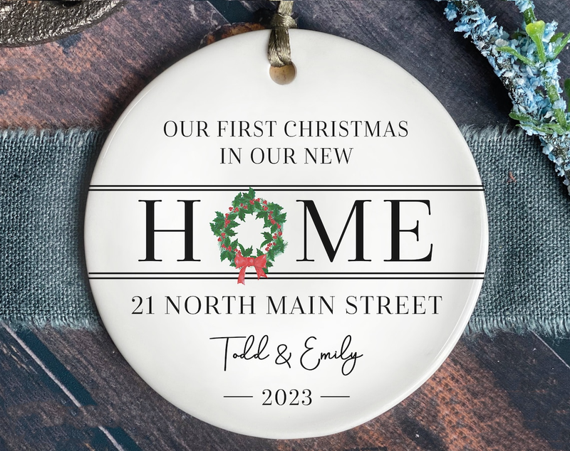 New House Ornament - Personalized New House Christmas Ornament 2024 - Wreath New House Ornament OO0002