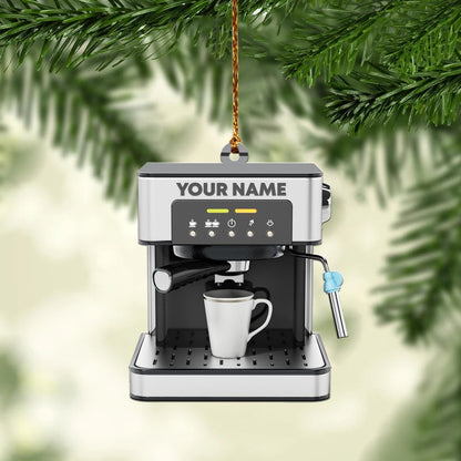 Personalized Coffee Machine Ornament Coffee Christmas Ornament Barista Ornament OO1628