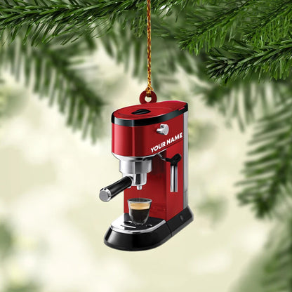 Personalized Coffee Machine Ornament Coffee Christmas Ornament Barista Ornament OO1628