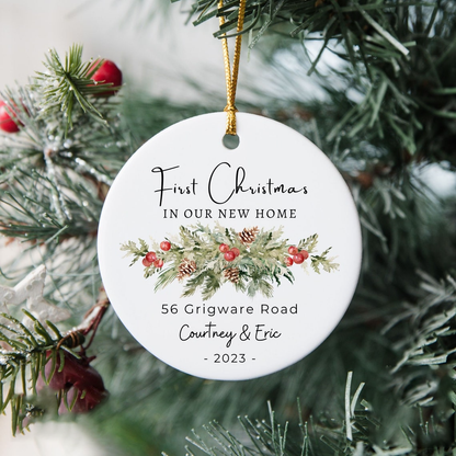 First Christmas in Our New Home Ornament, Personalized New Home Christmas Ornaments, 2024 New House Ornament Gift, Christmas Keepsake SO0831