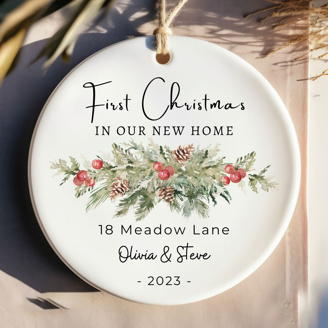 First Christmas in Our New Home Ornament, Personalized New Home Christmas Ornaments, 2024 New House Ornament Gift, Christmas Keepsake SO0831