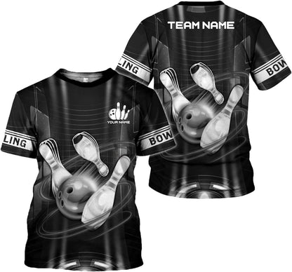 Custom Team Teal Bowling T Shirts For Men, Custom Team Bowling Shirt BE0002