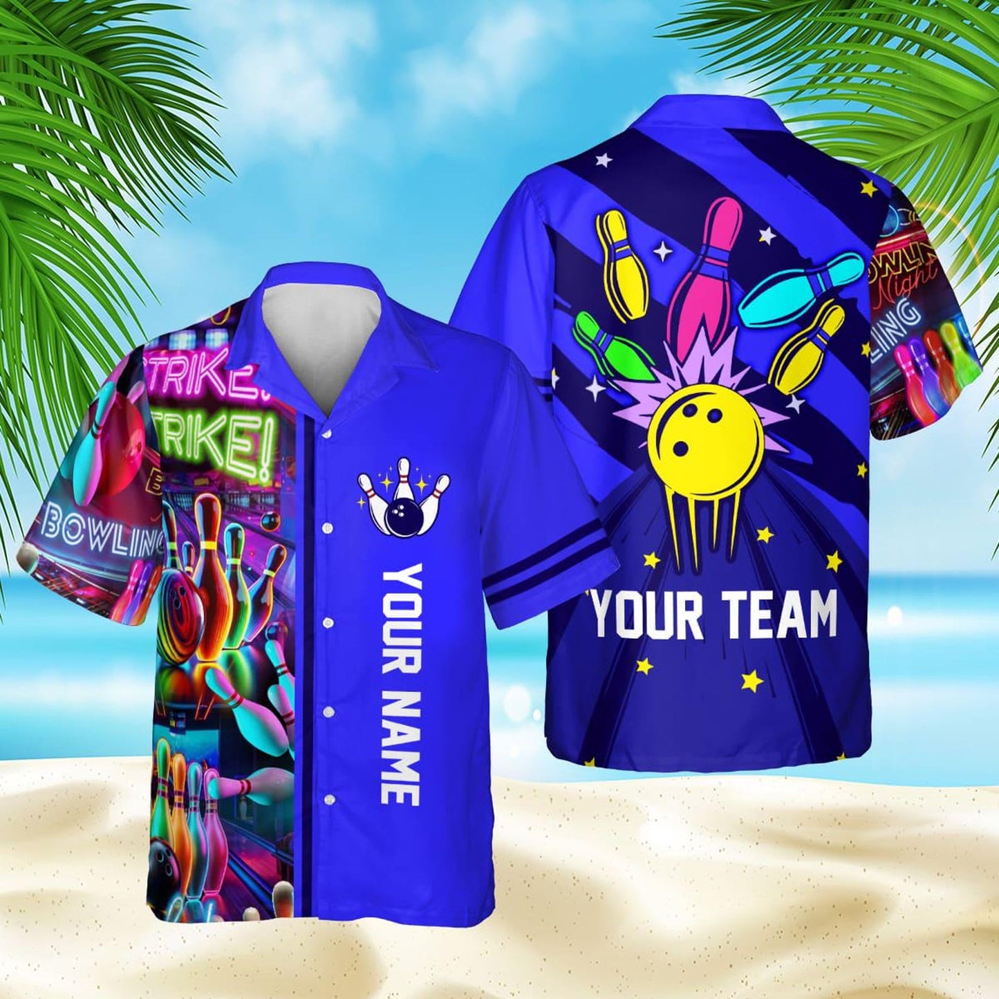 Custom Retro Bowling Hawaiian Shirts For Men And Women, Custom Retro Bowling Team Shirts BE0016