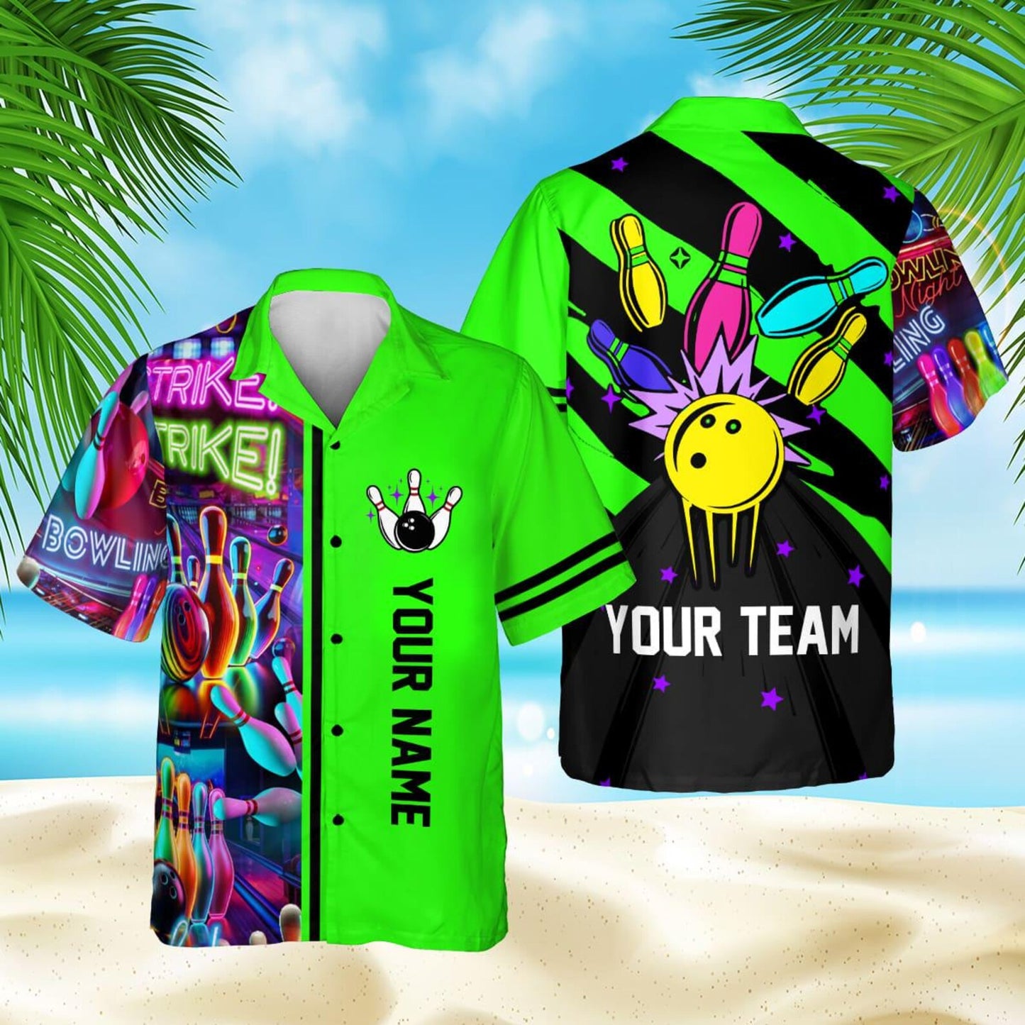 Custom Retro Bowling Hawaiian Shirts For Men And Women, Custom Retro Bowling Team Shirts BE0016