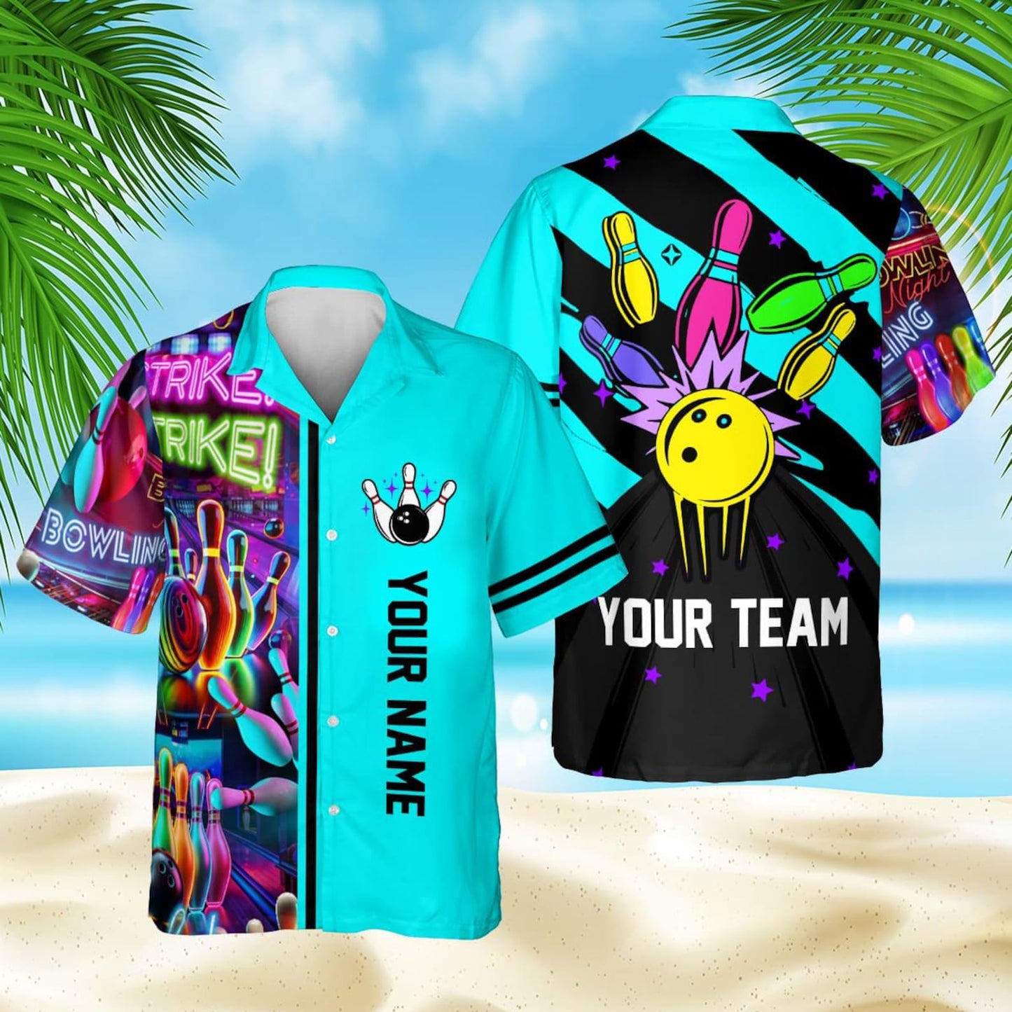 Custom Retro Bowling Hawaiian Shirts For Men And Women, Custom Retro Bowling Team Shirts BE0016