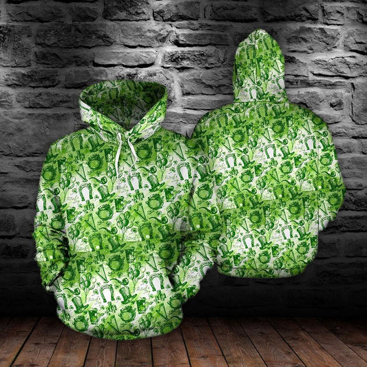 Irish Pattern Draw Full Hoodie St.Patrick's Day 3D All Over Print Shirt PO0175