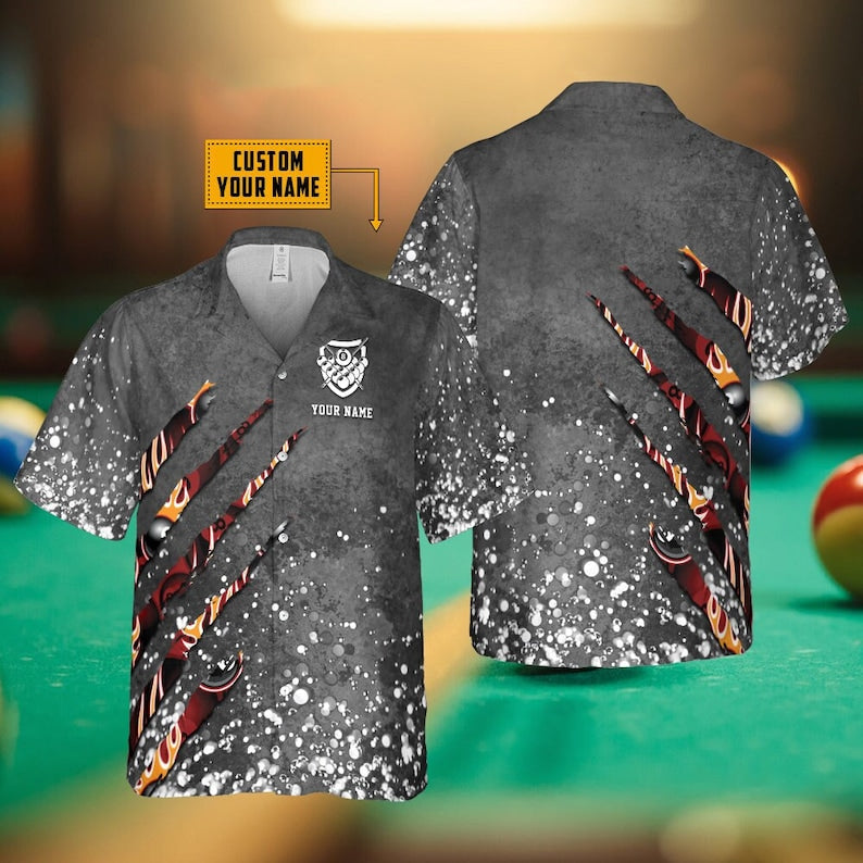 Tendpins Personalized Billiards Paint Splash Hawaiian Shirt BIA0653