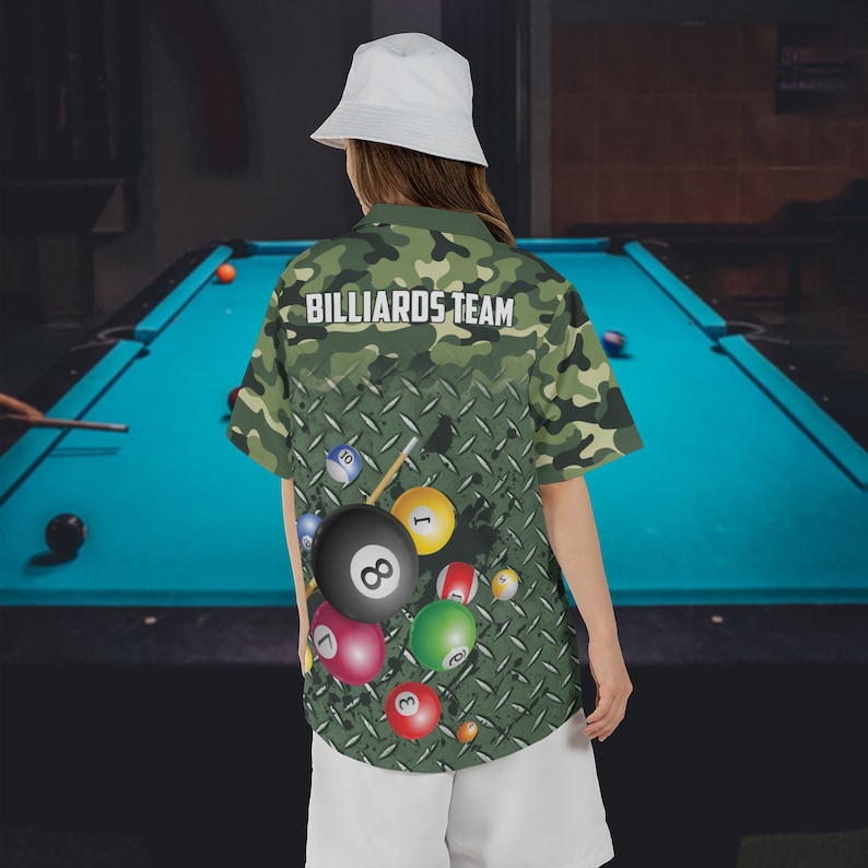 Tendpins Personalized Billiards Camo Soldiers Style Hawaiian Shirt BIA0654