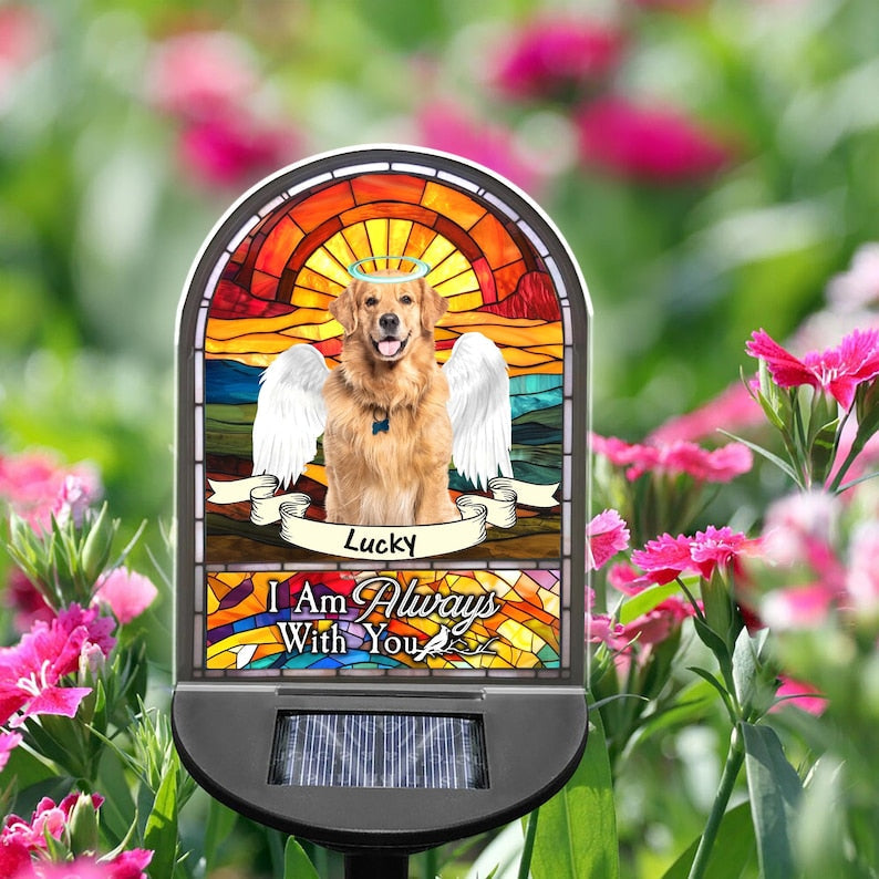 Personalized Photo Pet Memorial Solar Garden Light, Dog, Cat Memorial Solar Light, Pet Remembrance Gift, Pet Sympathy Gift, Pet Loss Gift SGL0002