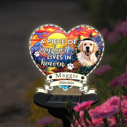 Custom Photo Pet Memorial Solar Light, Dog Loss Sympathy Gift, Personalized Cat Dog Photo Memorial Solar Power Garden, Pet Remembrance Gift SGL0004