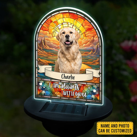 Custom Loss of Pet I'm Always With You Photo Solar Garden Light, Personalized Pet Memorial Light, Pet Remembrance Gift, Pet Sympathy Gift SGL0006