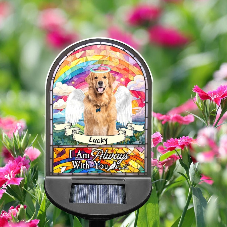 Personalized Photo Pet Memorial Solar Garden Light, Dog, Cat Memorial Solar Light, Pet Remembrance Gift, Pet Sympathy Gift, Pet Loss Gift SGL0002