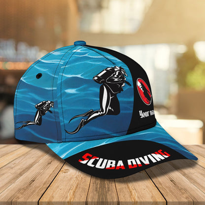 3D Classic Cap Scuba Diving Personalized Name Cap Tendpins CA2012