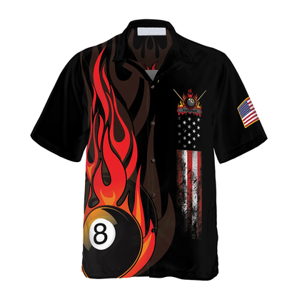 Flame 8 Ball Billiard Pool Hawaiian Shirt, Perfect Gift for Billiard Player, Billiard Hawaiian Shirt HO4089