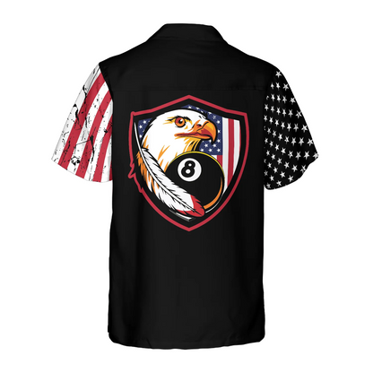 Billiards Eagle American Flag Hawaiian Shirt, Perfect Gift for Billiard Player, Billiard Shirt, Flag Shirt HO4082