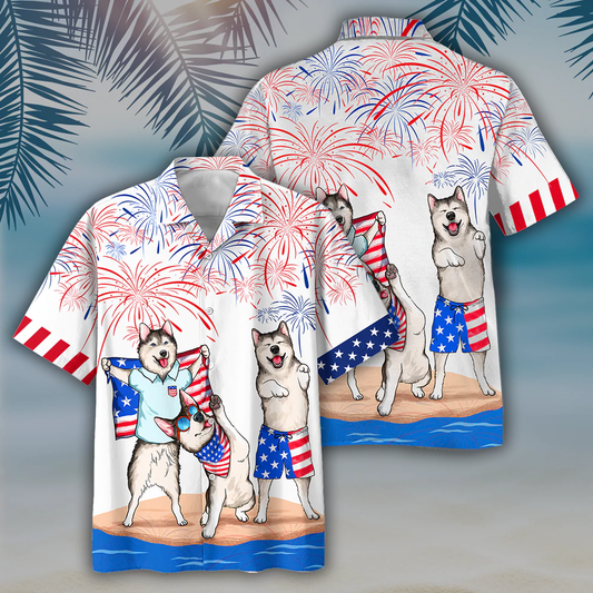 Alaska Hawaiian Shirt - Independence Is Coming, Men's USA Patriotic Hawaiian Shirt HO0731