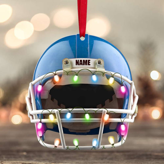 American Football Helmet - Personalized Shaped Christmas Ornament, Gift for Football Player SO0972