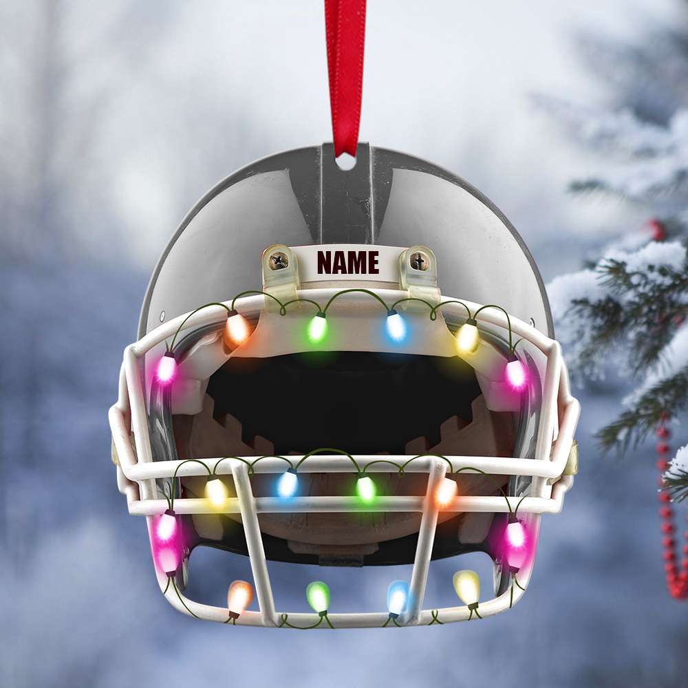 American Football Helmet - Personalized Shaped Christmas Ornament, Gift for Football Player SO0972