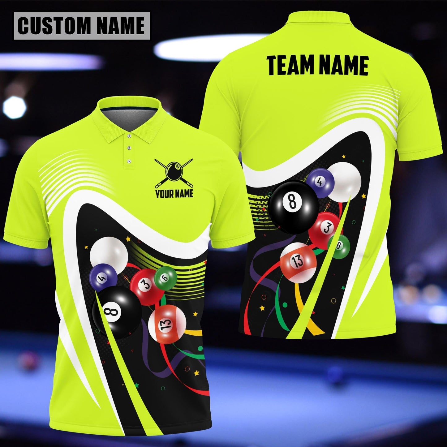 Tendpins Billiards Ball Colourful Personalized 3D Polo Shirt BIA0805