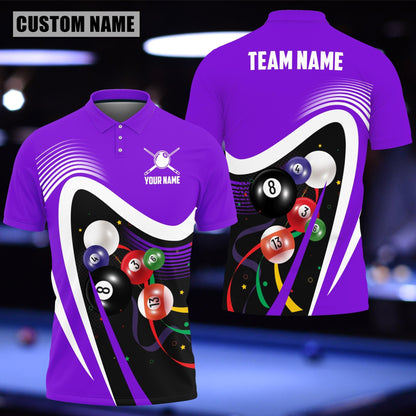 Tendpins Billiards Ball Colourful Personalized 3D Polo Shirt BIA0805