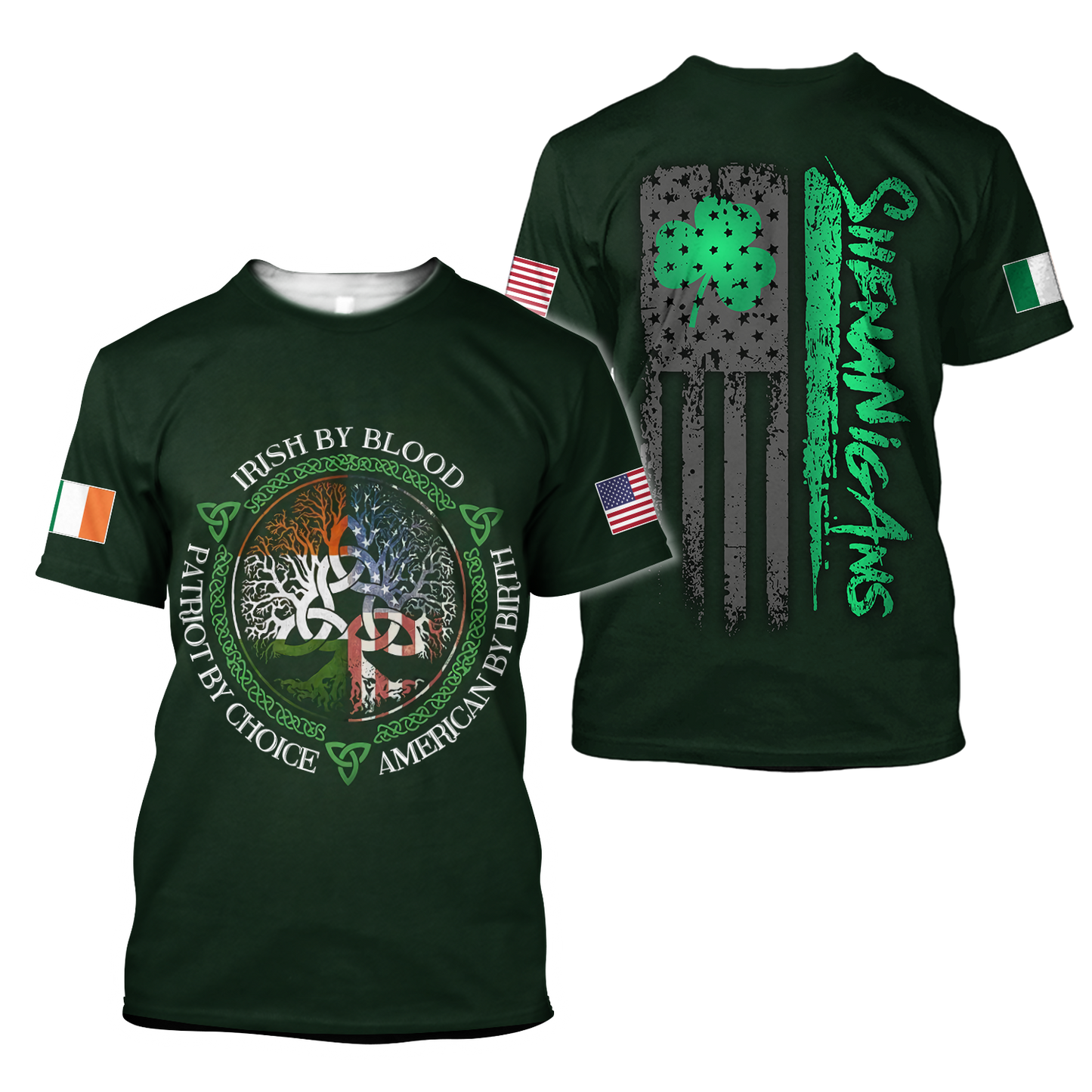 Irish By Blood American By Birth Patriot By Choice St.Patrick Day Hoodie Shirt for Men and Women PO0273