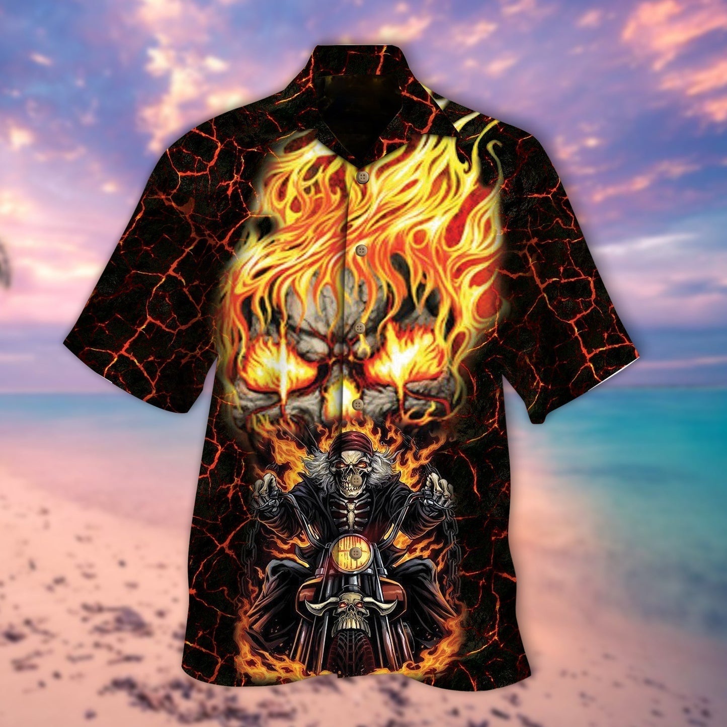 All Over Printed Ghost Rider Fire Hawaiian Shirts HO5276