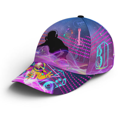 DJ Rhythm Neon Artwork Baseball Cap Tendpins CO0853