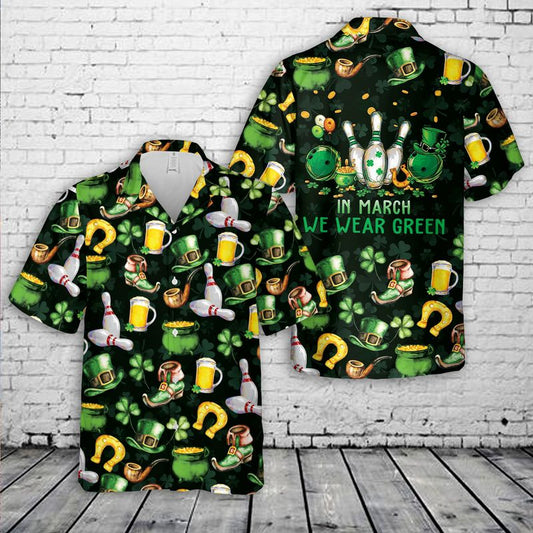 Saint Patrick's Day Bowling Hawaiian Shirt, Hawaiian Shirt for Men Dad PO0035