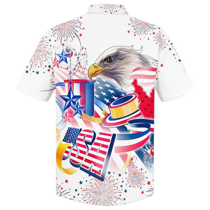 Cool Hawaiian Shirt With Usa Eagle Independence's Day Aloha Short Sleeve Hawaii Shirt For 4Th Of July HO5027