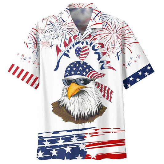 Cool Eagle American Hawaiian Shirt For Dad, Husband Independence'S Day Hawaii Gifts, Best Gift 4Th Of July For Him HO5028