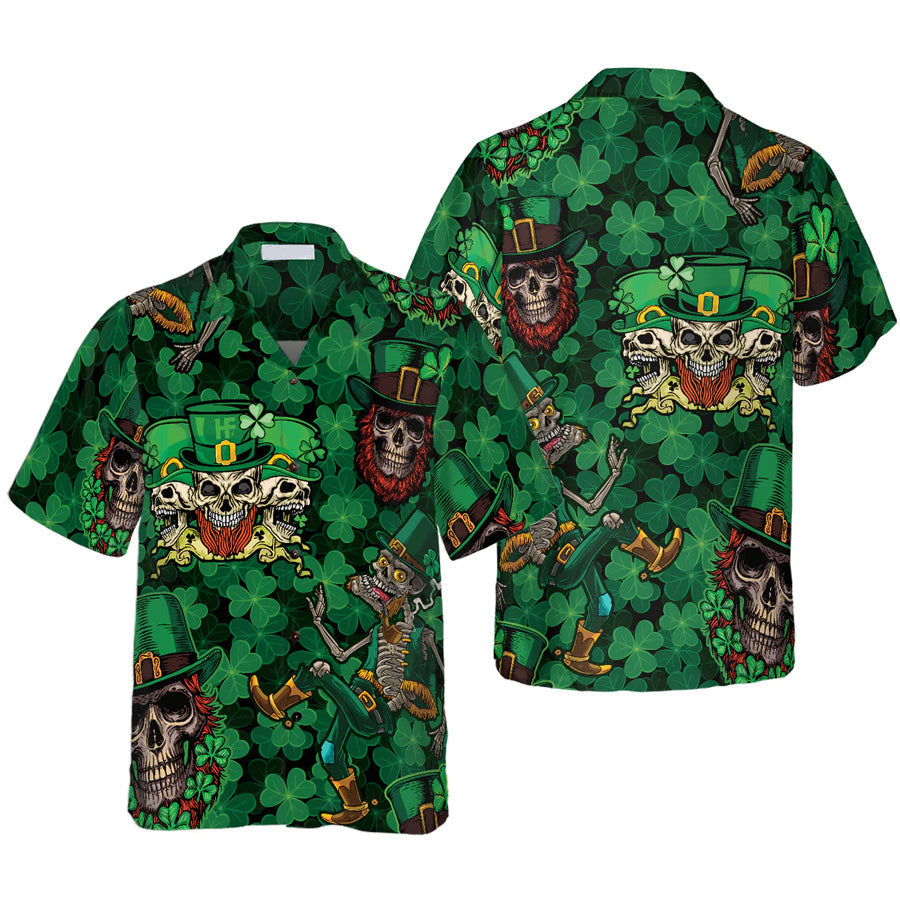 Leprechaun Skull Happy Saint Patrick's Day Hawaiian Shirt PO0061