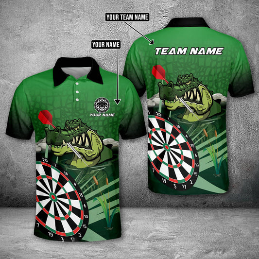 Tendpins Swamp Crocodile Darts Board Green Personalized Name, Team Name 3D Shirt DMA0003