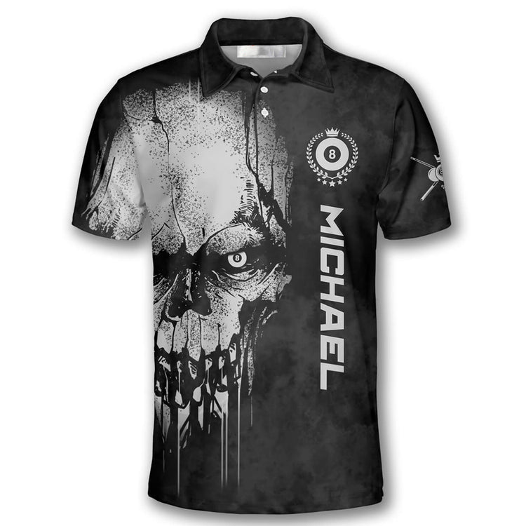 Skull Smoke Custom Billiard Shirts for Men, Custom Billiard Shirts for Team, Billiard Polo Shirts SO0665