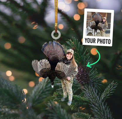 Personalized Photo Acrylic Ornament – Gift For Turkey Hunting Lover OO1615